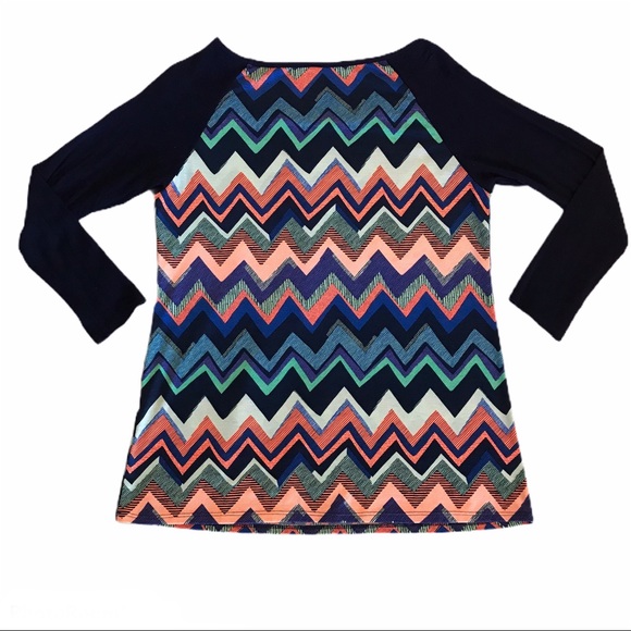 Colorful Chevron Striped Top M - Picture 5 of 7